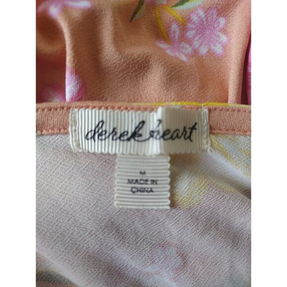 Derek Heart Floral Print Sundress With Lace Detail & Spaghetti Straps Peach. - Picture 2 of 8